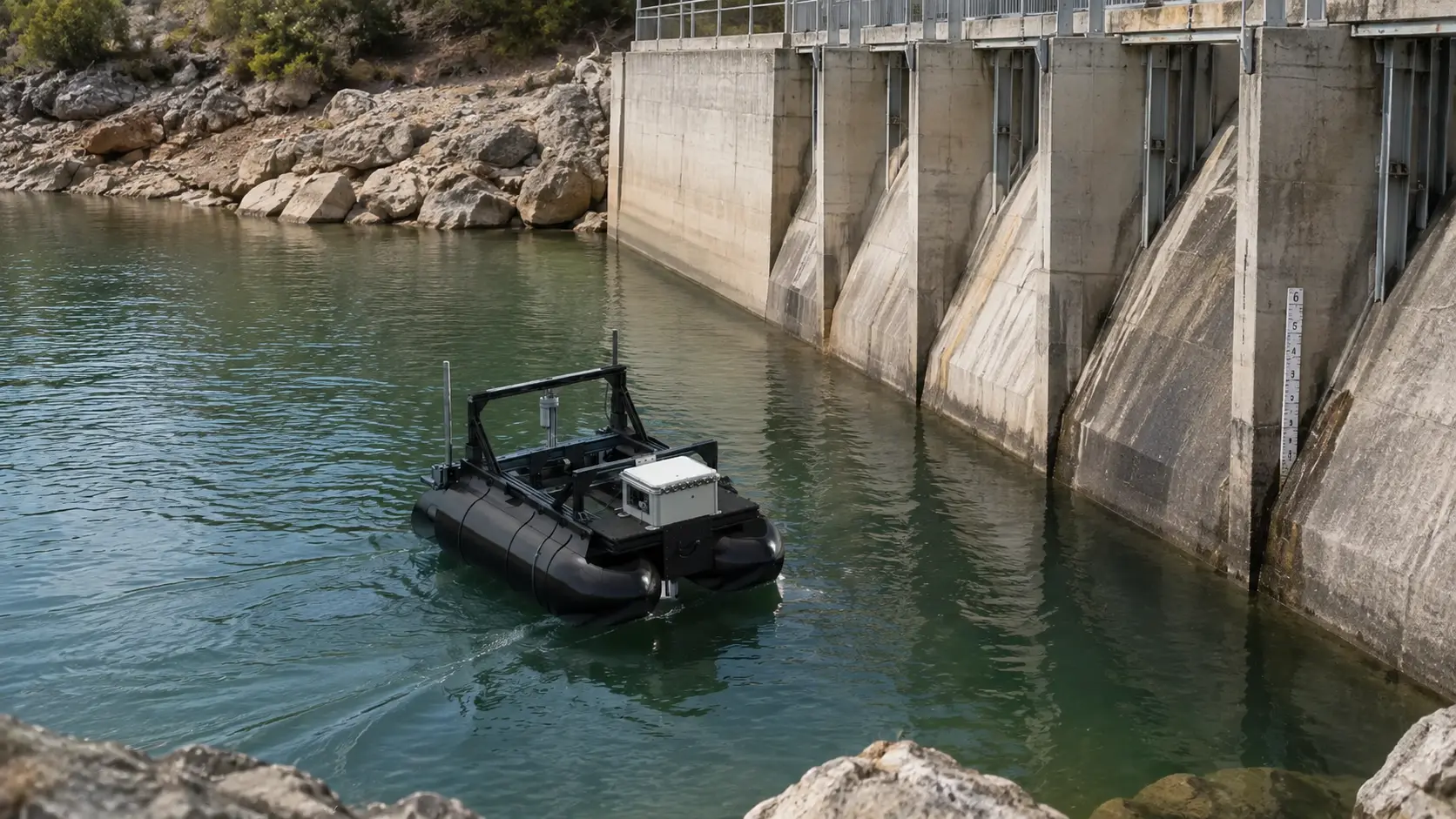 Argus 1.0 survey vessel on a California waterway