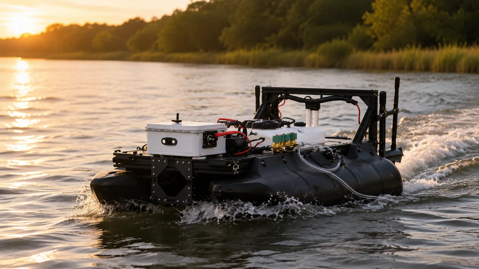 Caliber 3.0 aquatic treatment vessel in the water