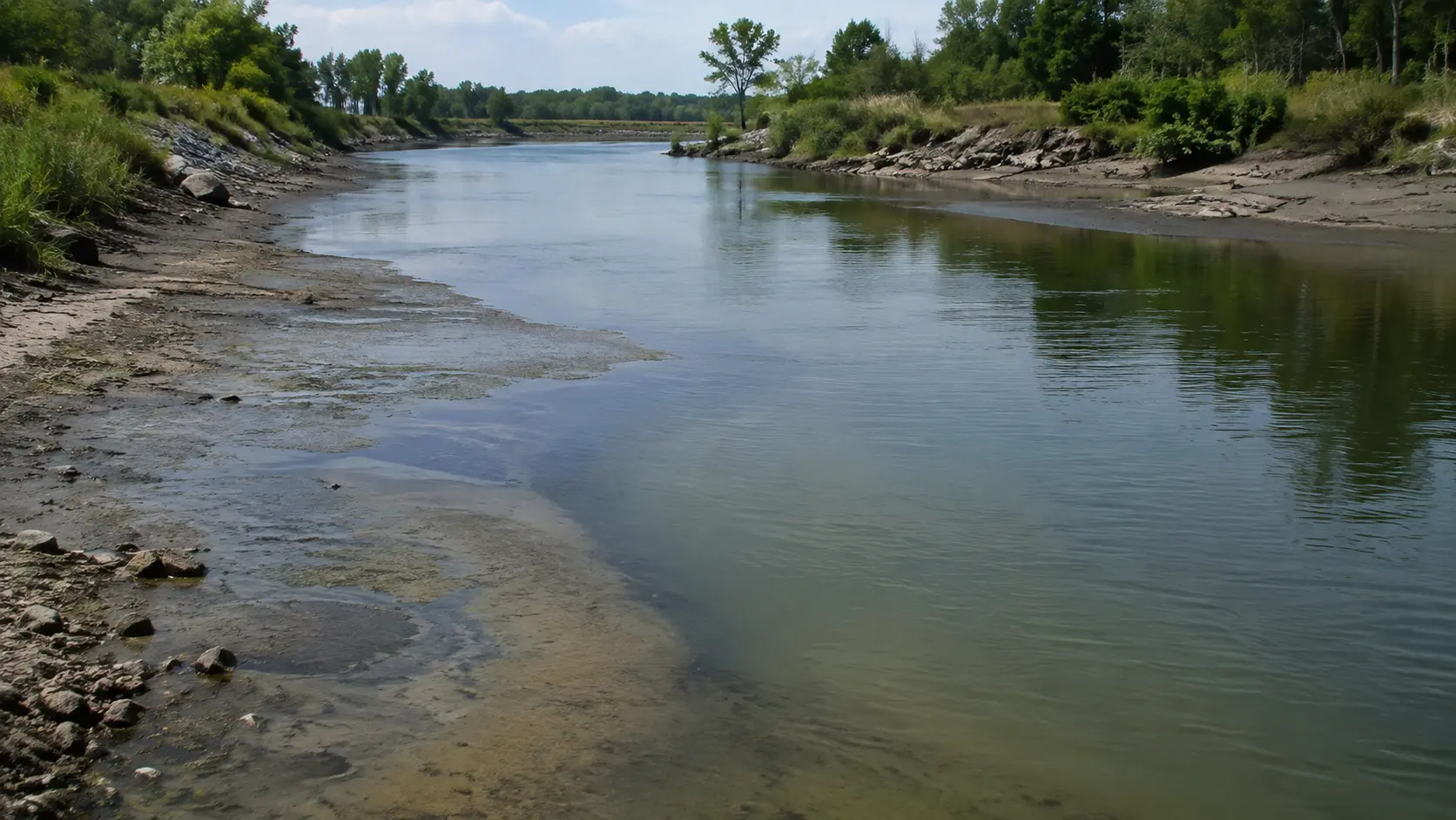 Pre-dredge survey waterway showing hydrographic survey access challenges